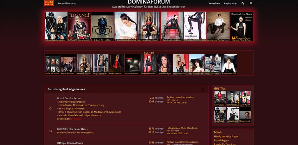 Das größte Domina Forum findest du auf dominaforum.net