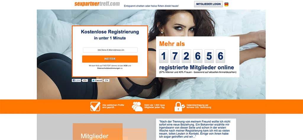 Sexpartnertreff.com ist eine seriöse Fickbörse für private Sexkontakte